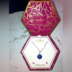 Beautiful Isabella m Sterling Silver Cobalt Blue Necklace